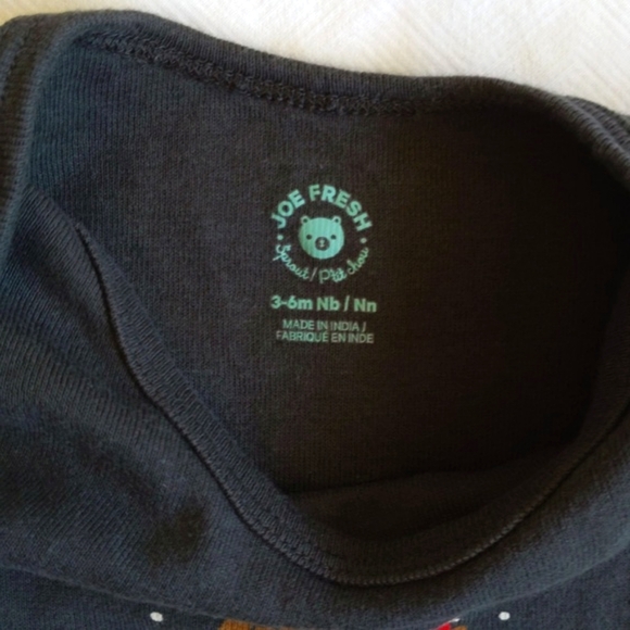 joe fresh reindeer graphic short sleeve bodysuit diaper shirt 6 months baby - Picture 4 of 5